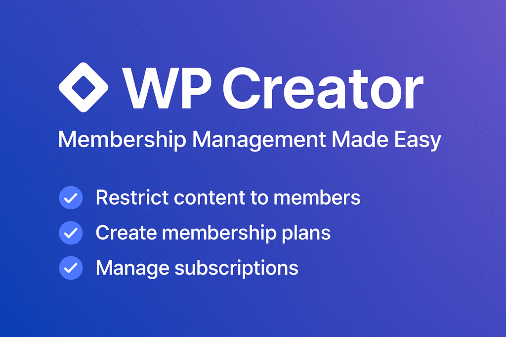 wpcreator membership wordpress plugin