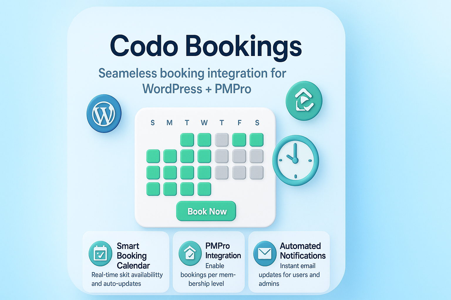 CodoBookings – Simple Booking Plugin for Paid Memberships Pro (PMPro)